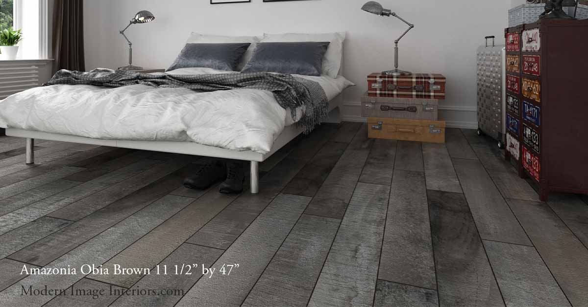 Amazonia Oiba Brown 7.5 by 47 WoodLook Tile Plank